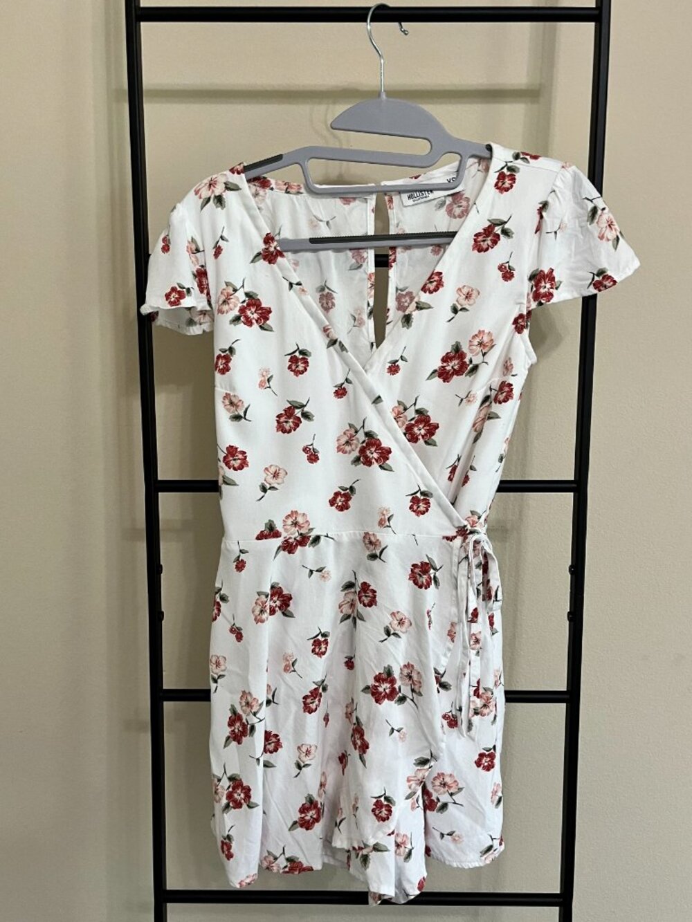 Hollister Soft Cotton Floral Faux Wrap Skort Dress Coquette Extra Small XS